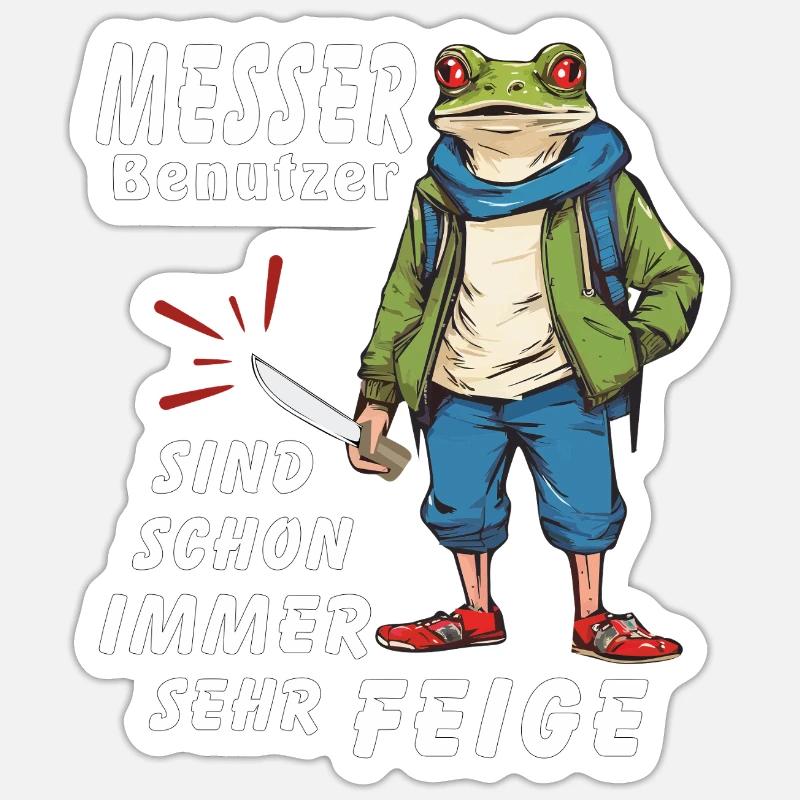 MESSER users VERY COWARDLY - Sticker size S (10 x 10 cm) - white matte