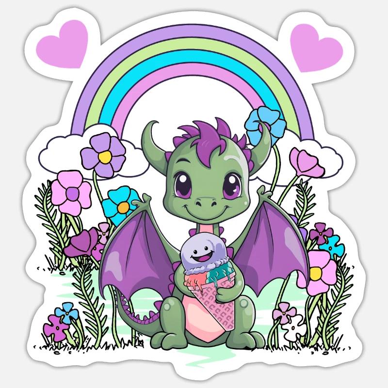 Dragon - Sticker size S (10 x 10 cm) - white matte