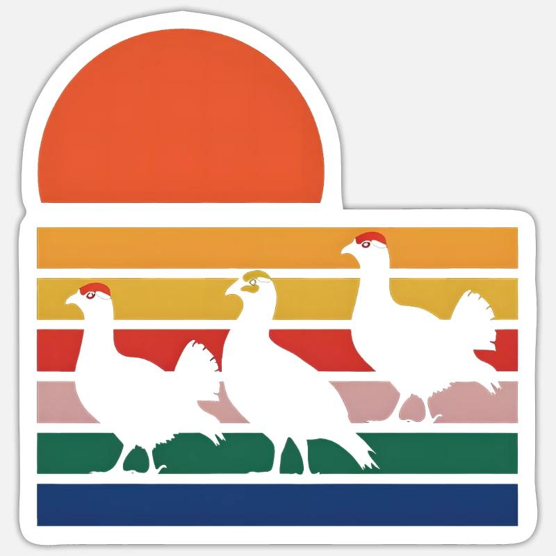 Auerhahn - Sticker Größe S (10 x 10 cm) - Mattweiß