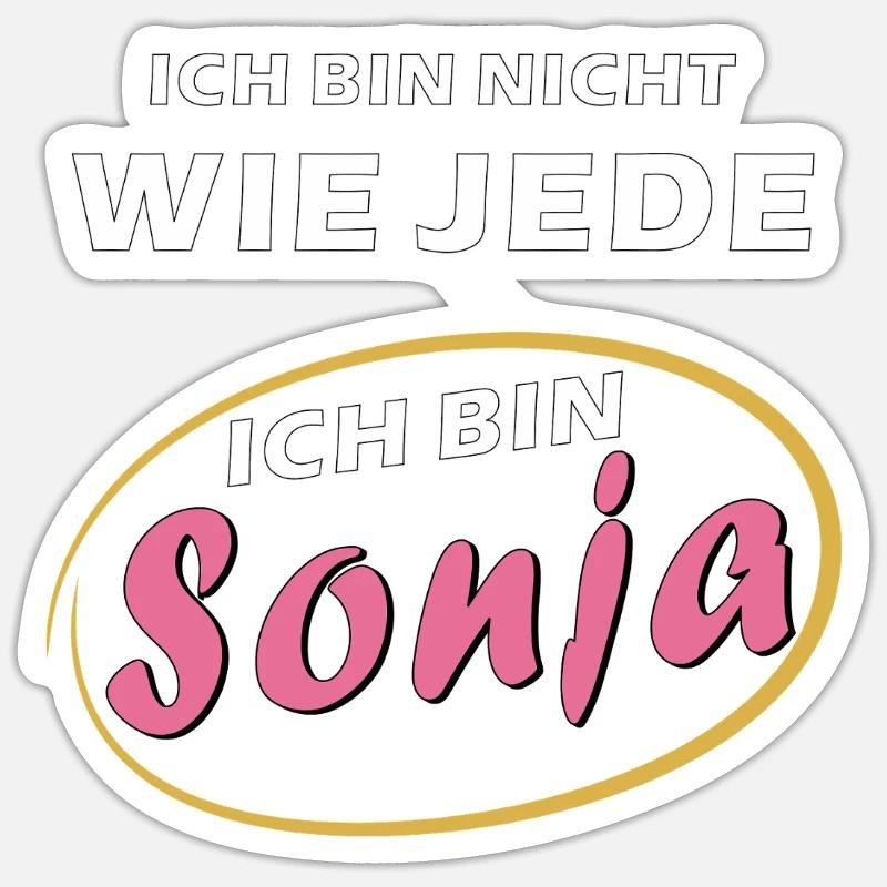 JE SUIS Sonja - Sticker taille S (10 x 10 cm) - blanc mat