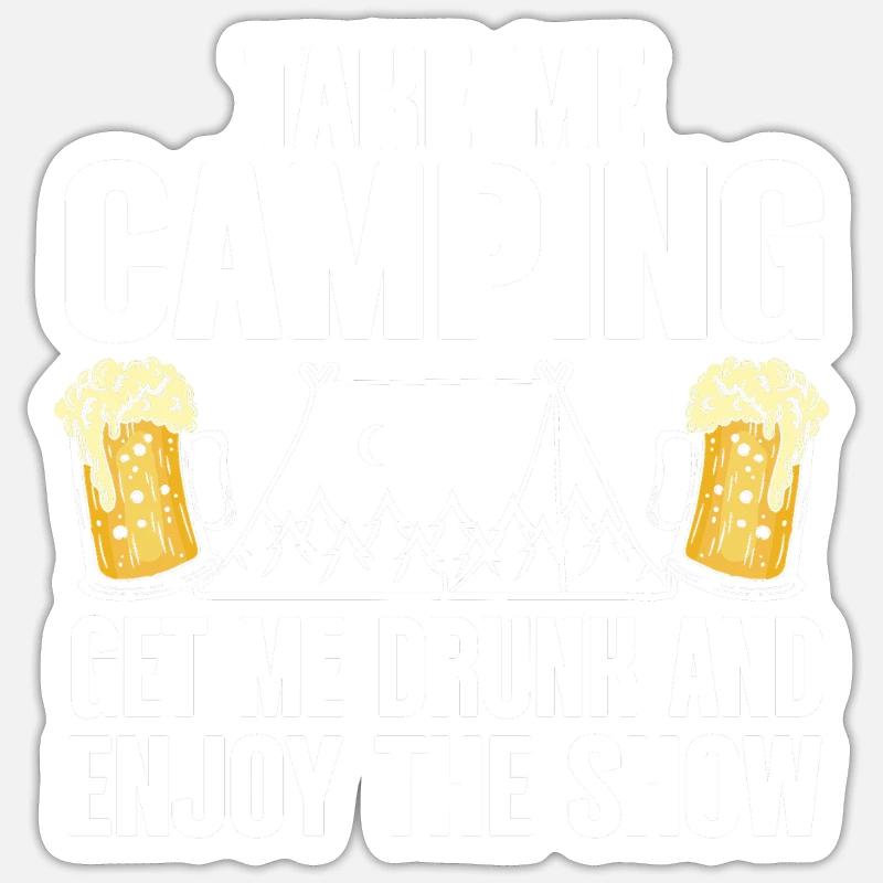 Camping Campfire Camper - Sticker Größe S (10 x 10 cm) - Mattweiß