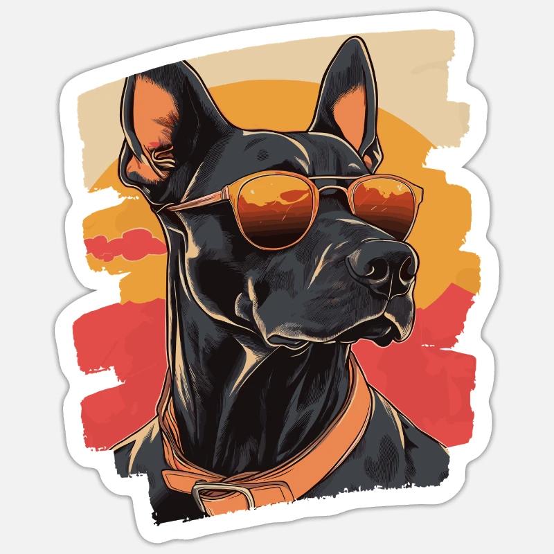 Doberman Sticker taille S (10 x 10 cm)