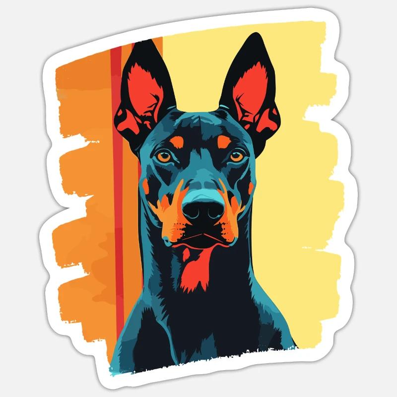 Doberman Sticker taille S (10 x 10 cm)