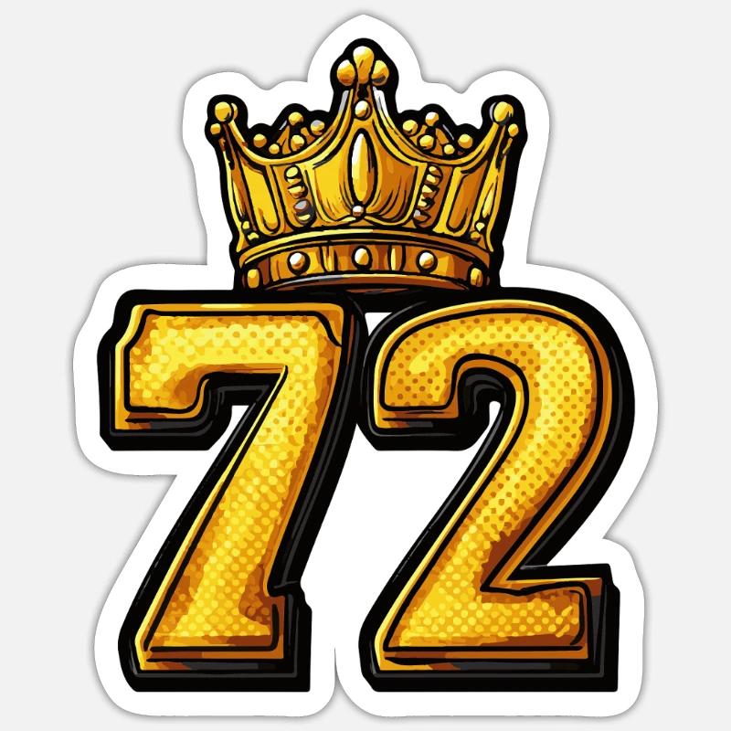 Couronne à 72 chiffres - Sticker taille S (10 x 10 cm) - blanc mat