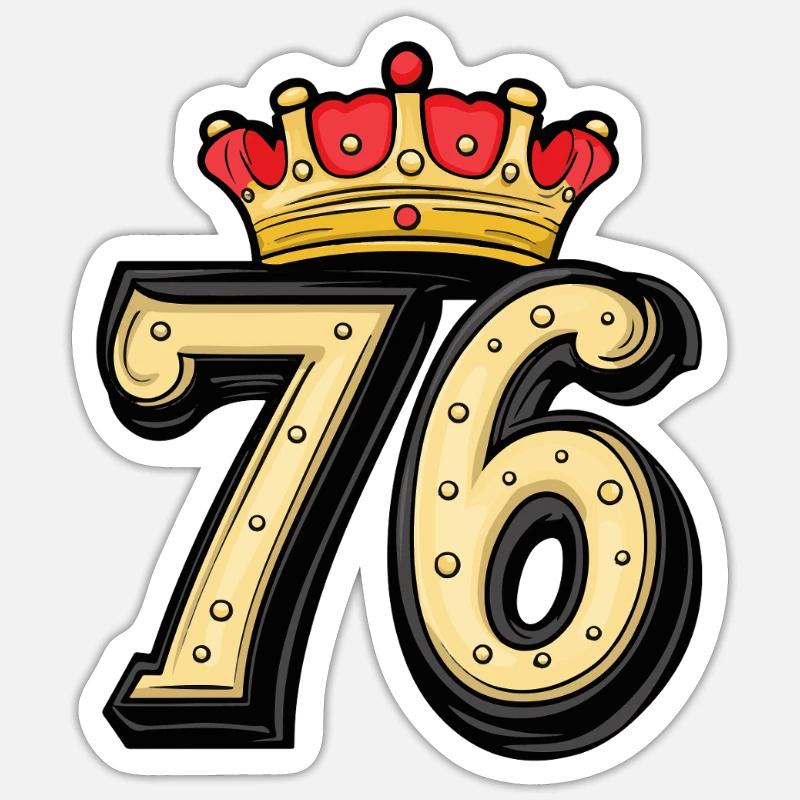 76 Number Krone - Sticker size S (10 x 10 cm) - white matte