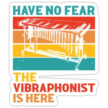 Vibraphon Marimba Vibraphonist - Sticker Größe S (10 x 10 cm) - Mattweiß - Vorne