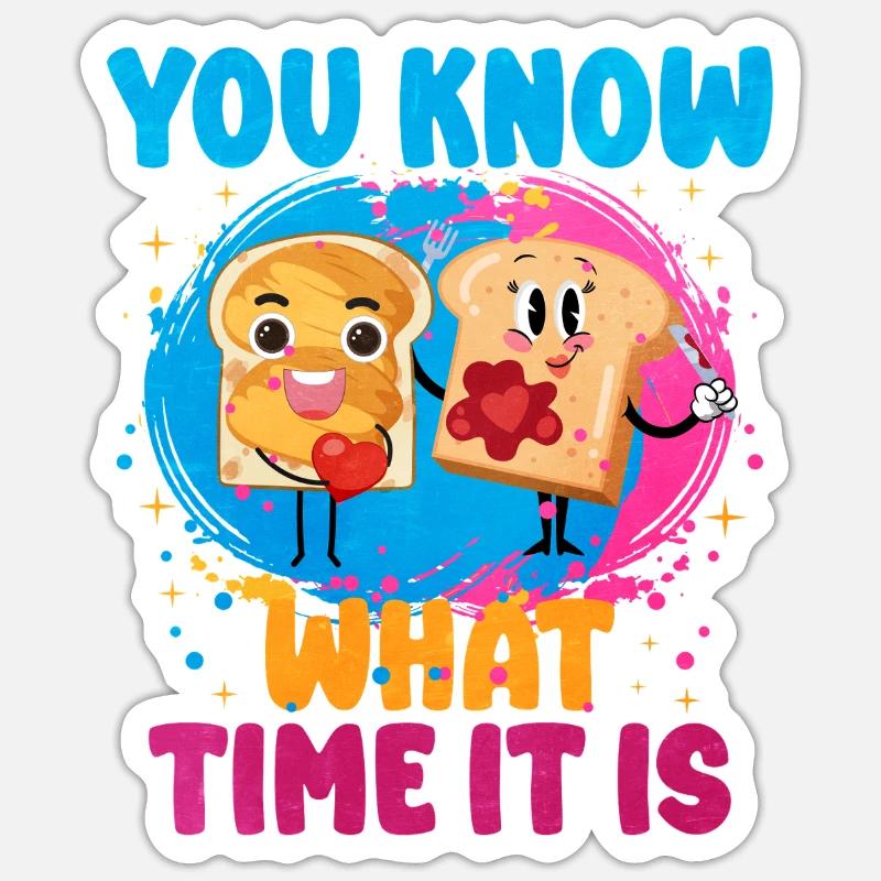 Erdnussbutter - Sticker Größe S (10 x 10 cm) - Mattweiß