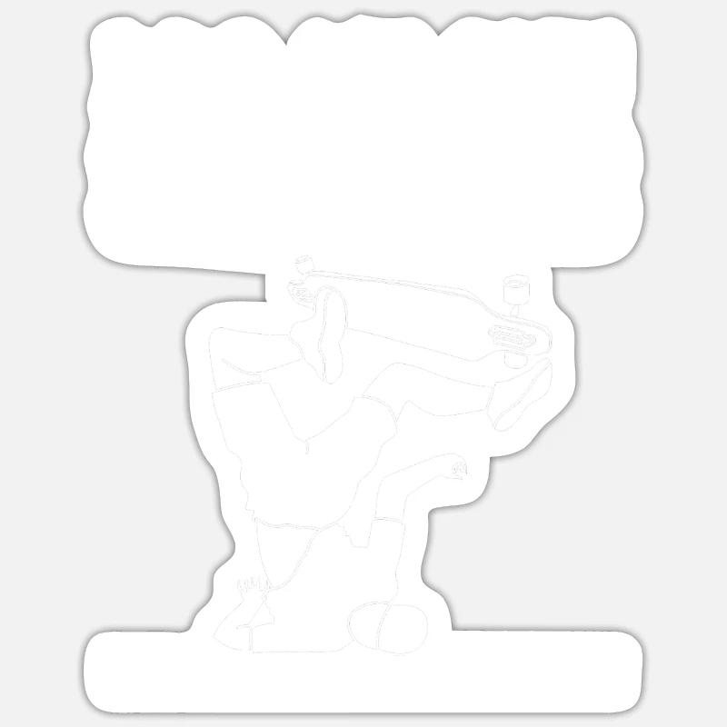 Longboard Longboarder Longboarding - Sticker taille S (10 x 10 cm) - blanc mat