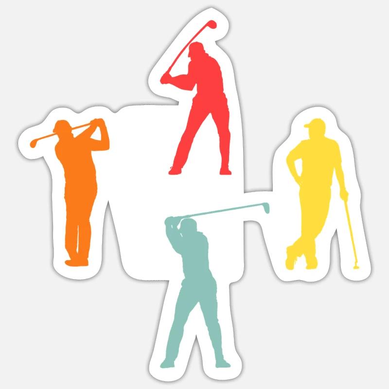 Golfspieler Evolution Golf Sticker Größe S (10 x 10 cm)