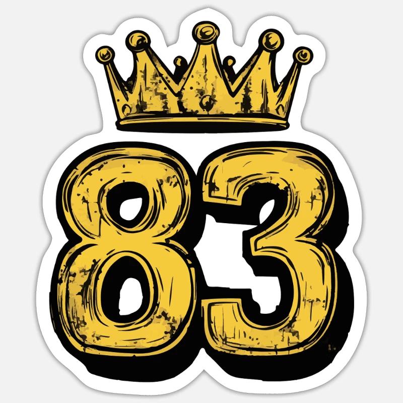 83 Number Krone - Sticker size S (10 x 10 cm) - white matte