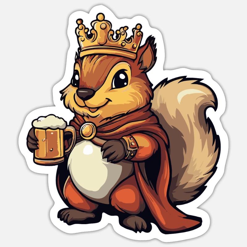 Squirrel Beer Funny - Sticker size S (10 x 10 cm) - white matte