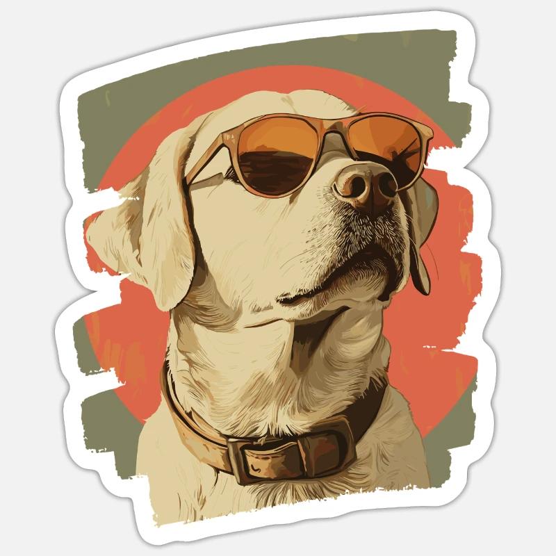 Labrador - Sticker taille S (10 x 10 cm) - blanc mat
