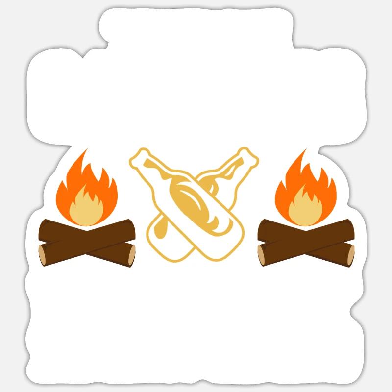 Camping Campfire Camper Sticker Größe S (10 x 10 cm)