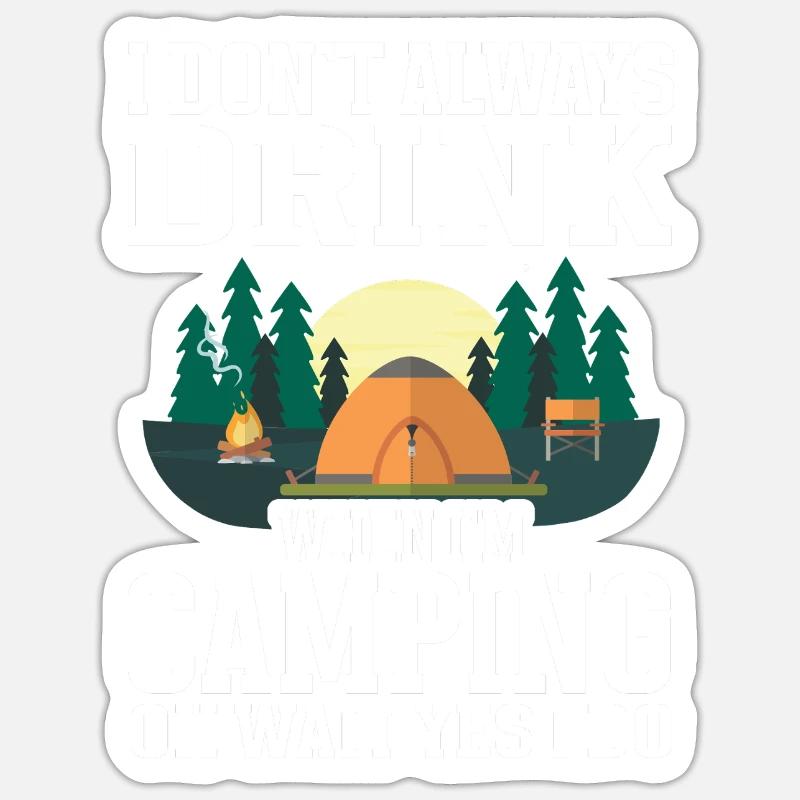 Camping Campfire Camper - Sticker Größe S (10 x 10 cm) - Mattweiß