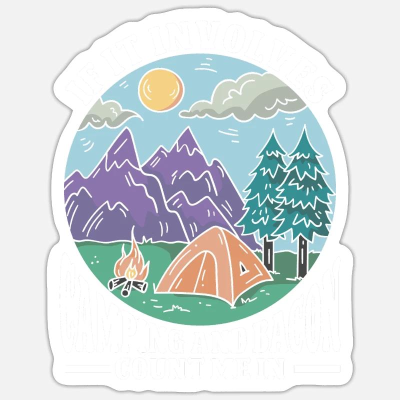 Camping Campfire Camper Sticker Größe S (10 x 10 cm)