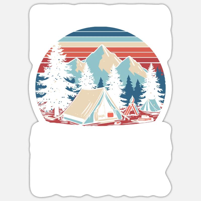 Camping Campfire Camper Sticker Größe S (10 x 10 cm)