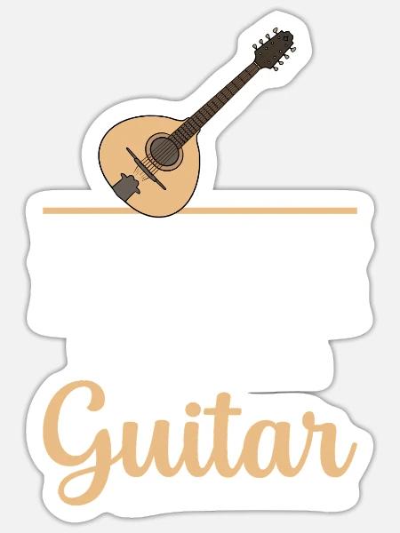 Mandoline Nennt Es Nie Eine Gitarre - Sticker Größe S (10 x 10 cm) - Mattweiß