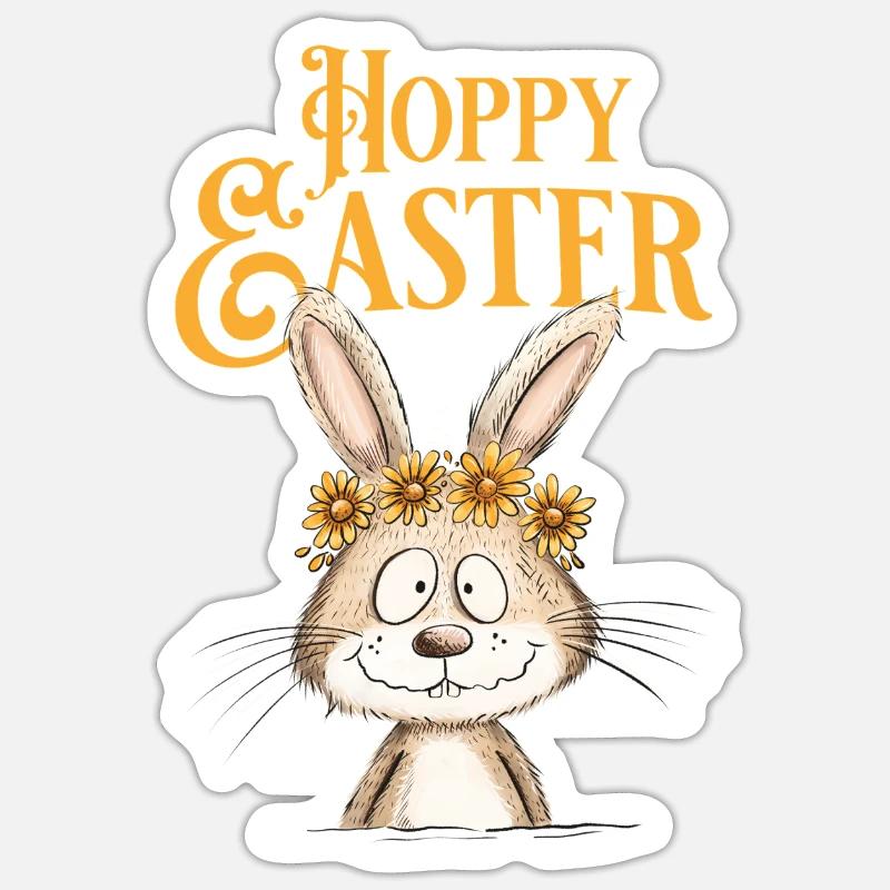 Happy Easter Easter Bunny - Sticker size S (10 x 10 cm) - white matte