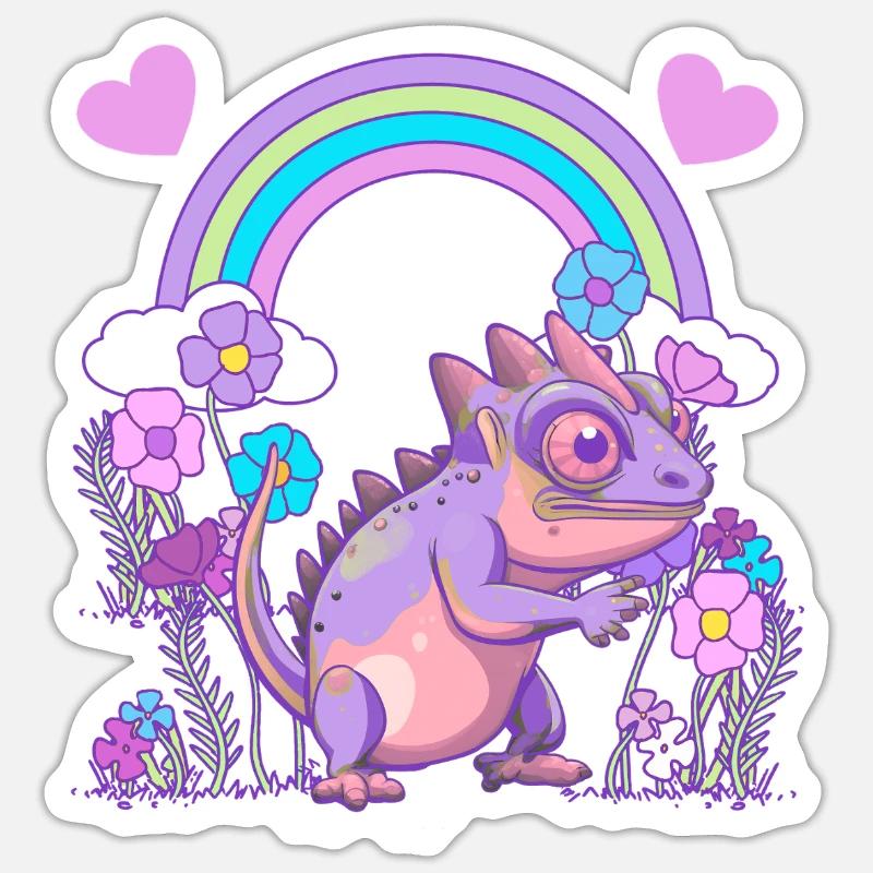 Echse Drache Drachen - Sticker Größe S (10 x 10 cm) - Mattweiß