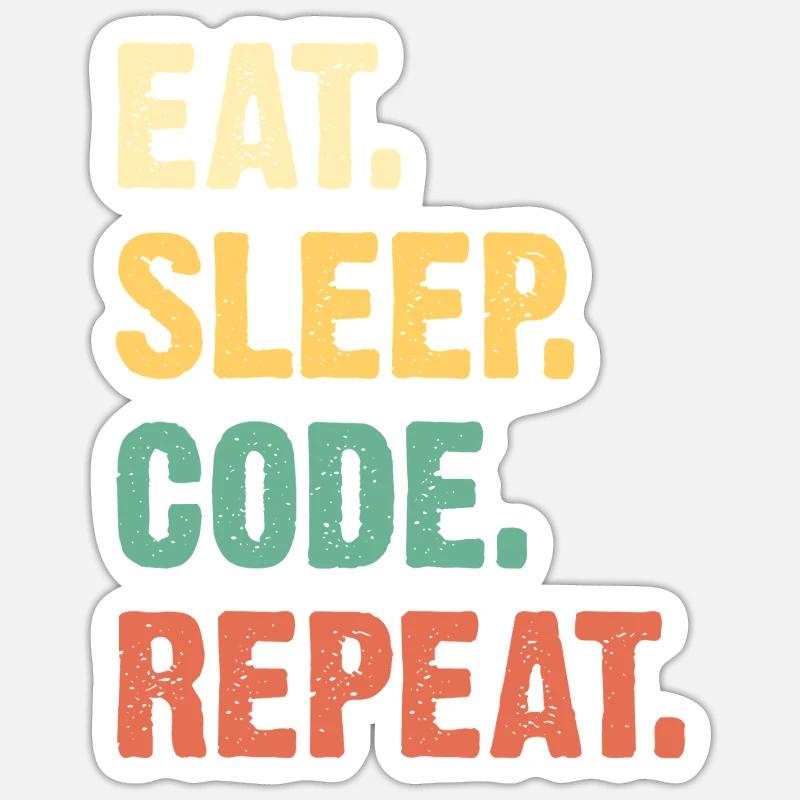Manger Sommeil Code Répéter Sticker taille S (10 x 10 cm)