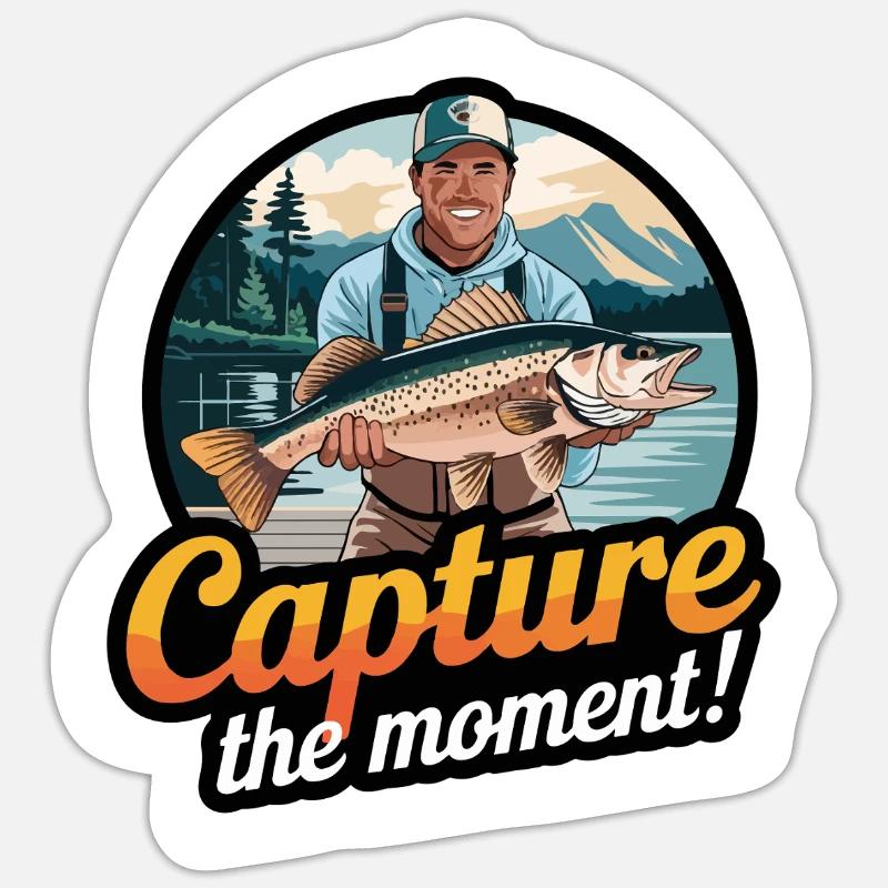 FISH THEY CAUGHT - Sticker size S (10 x 10 cm) - white matte