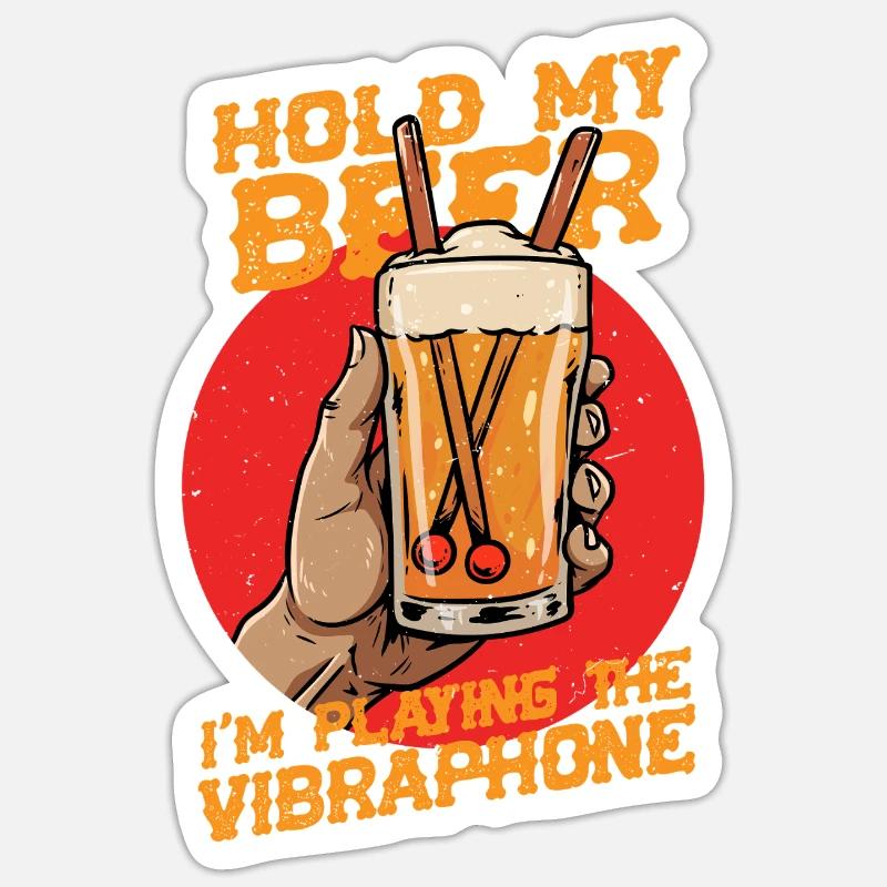 Vibraphone Marimba - Sticker size S (10 x 10 cm) - white matte