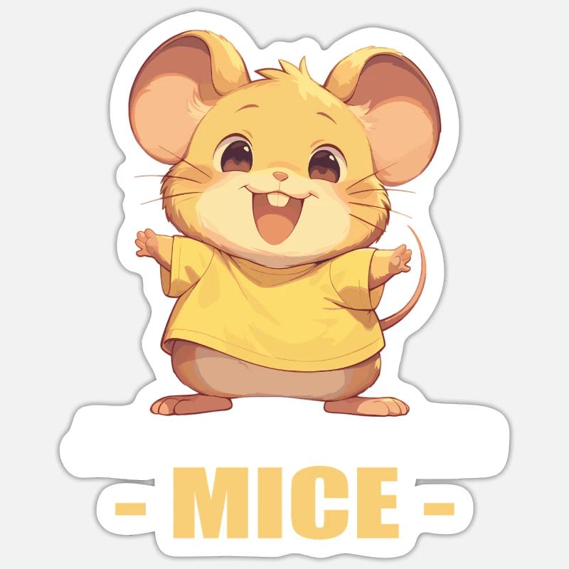 Souris Souris - Sticker taille S (10 x 10 cm) - blanc mat