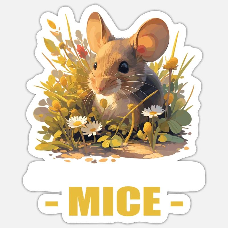 Mäuse Maus - Sticker Größe S (10 x 10 cm) - Mattweiß