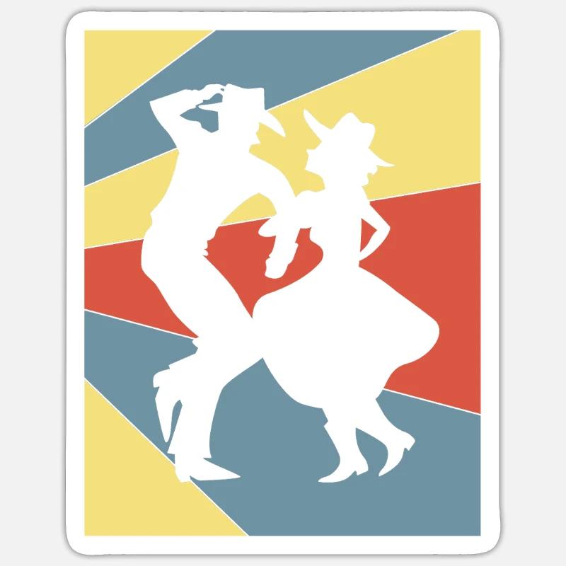 Square Dance - Sticker Größe S (10 x 10 cm) - Mattweiß