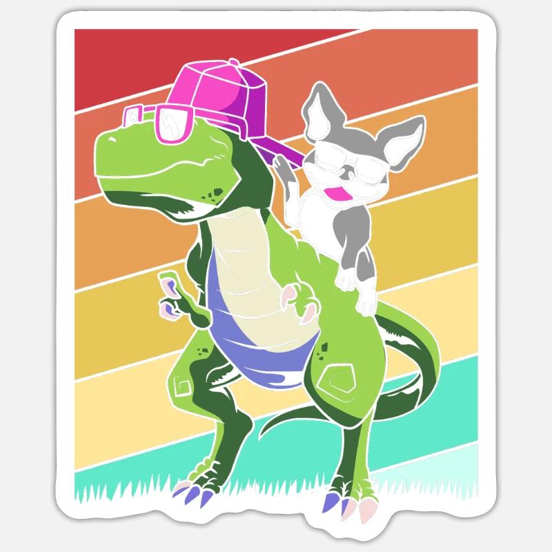 Boston Terrier - Sticker Größe S (10 x 10 cm) - Mattweiß