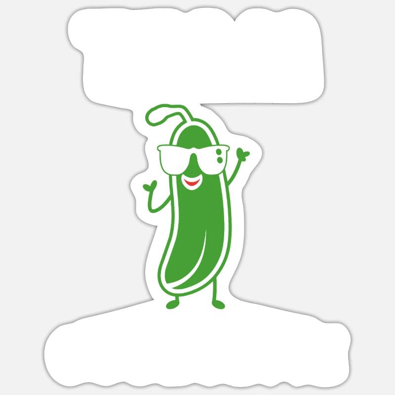 Humour Courgette - Sticker taille S (10 x 10 cm) - blanc mat