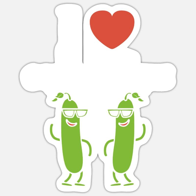 Humour Courgette - Sticker taille S (10 x 10 cm) - blanc mat