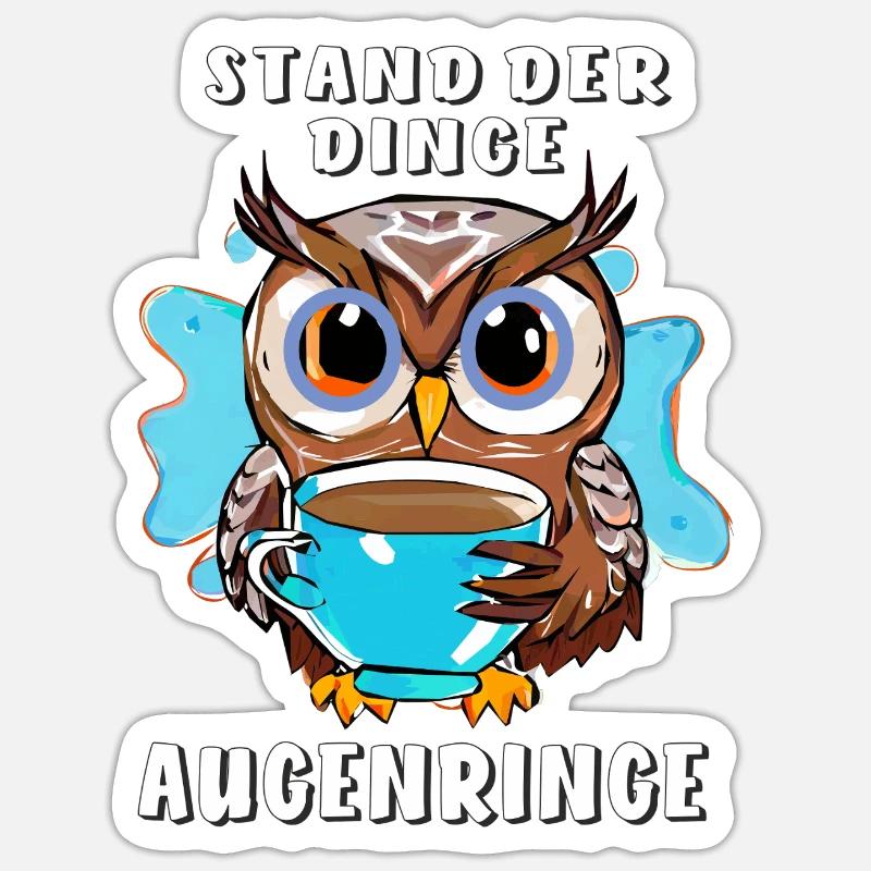 EULE STAND DER DINGE AUGENRINGE - Sticker Größe S (10 x 10 cm) - Mattweiß