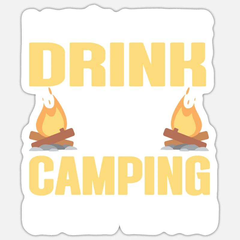 Camping Campfire Camper - Sticker Größe S (10 x 10 cm) - Mattweiß