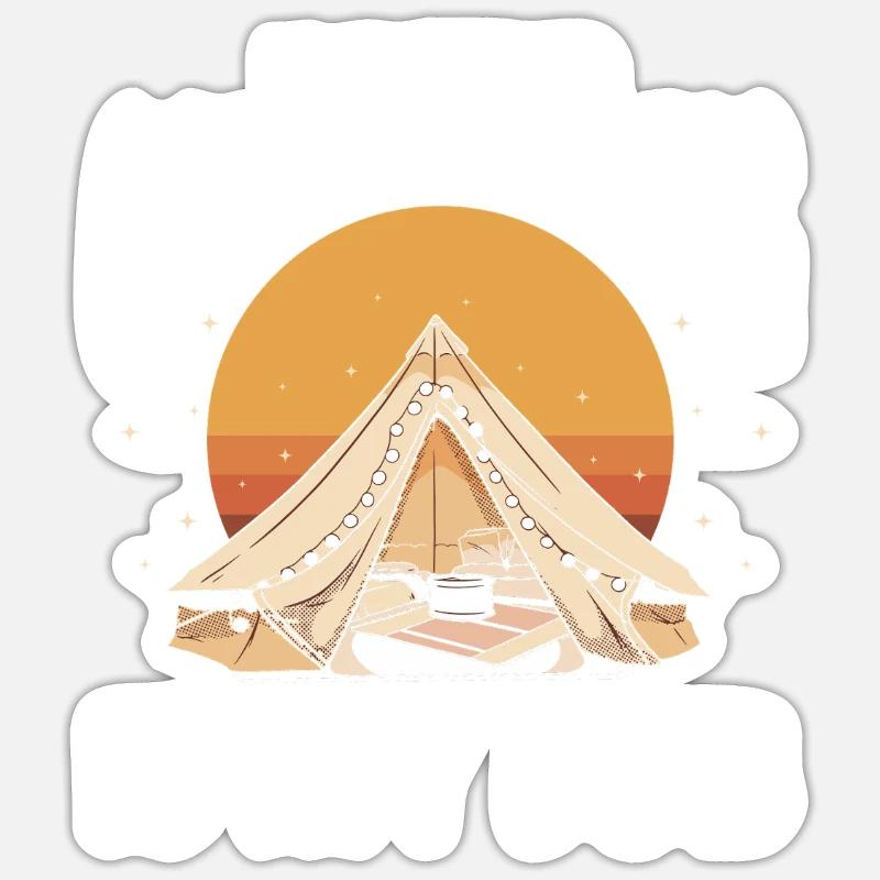 Camping Campfire Camper Sticker Größe S (10 x 10 cm)
