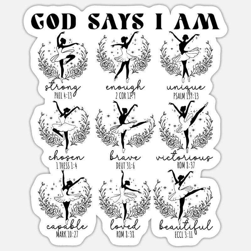 Bible Chrétienne Danseuse de Ballet Sticker taille S (10 x 10 cm)