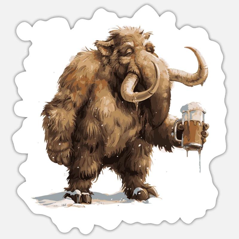 Mammut Beer Funny - Sticker size S (10 x 10 cm) - white matte
