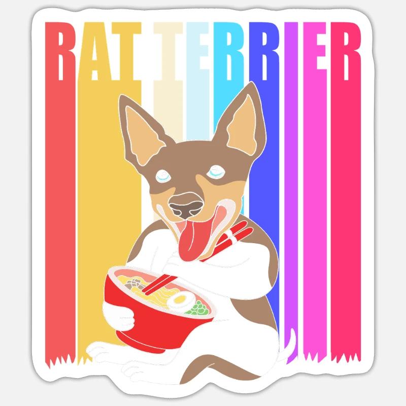 Rat Terrier - Sticker taille S (10 x 10 cm) - blanc mat
