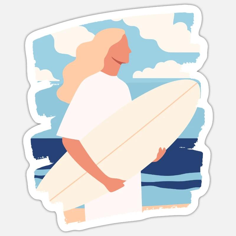 Surfer - Sticker size S (10 x 10 cm) - white matte