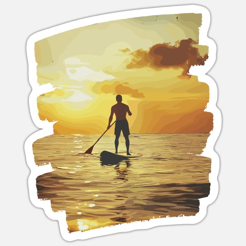 Stand-up paddle SUP - Sticker taille S (10 x 10 cm) - blanc mat