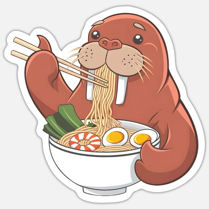 Walross - Sticker Größe S (10 x 10 cm) - Mattweiß