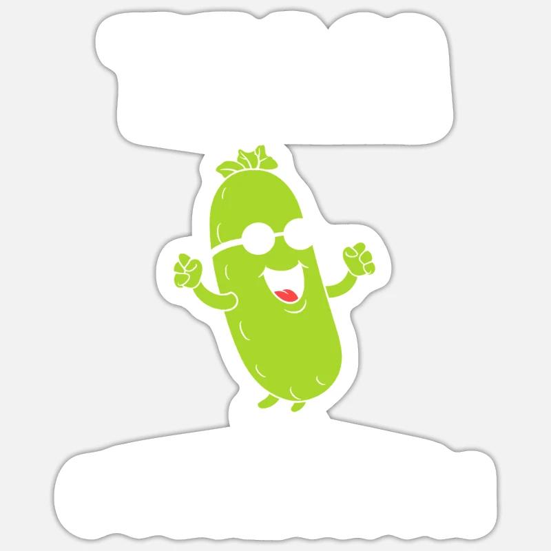 Humour Cornichon - Sticker taille S (10 x 10 cm) - blanc mat