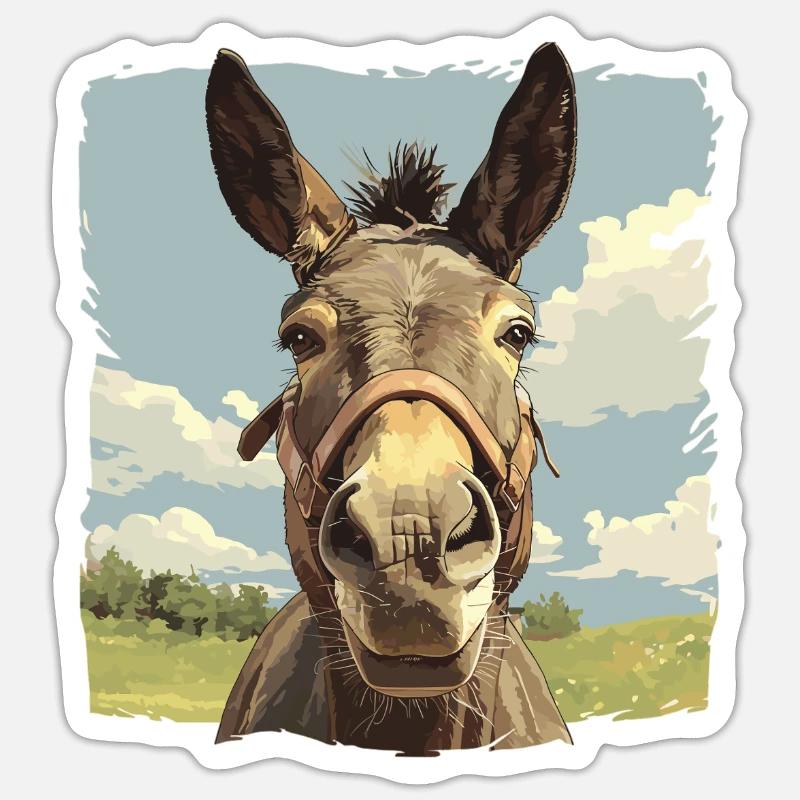 Maultiere Maultier - Sticker Größe S (10 x 10 cm) - Mattweiß