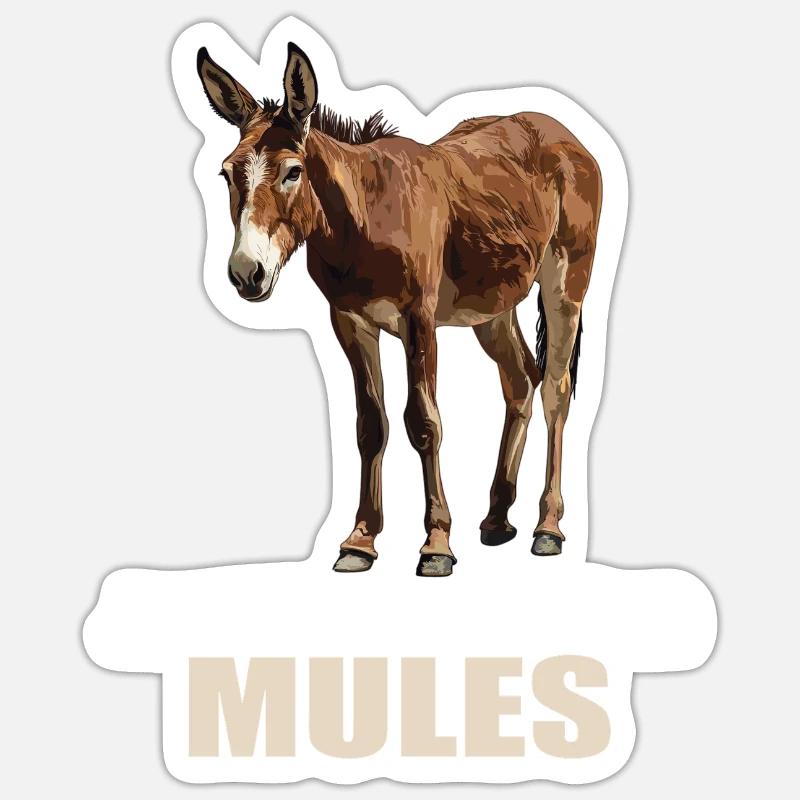 Mules Mule - Sticker taille S (10 x 10 cm) - blanc mat
