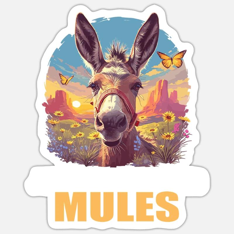 Mules Mule - Sticker taille S (10 x 10 cm) - blanc mat