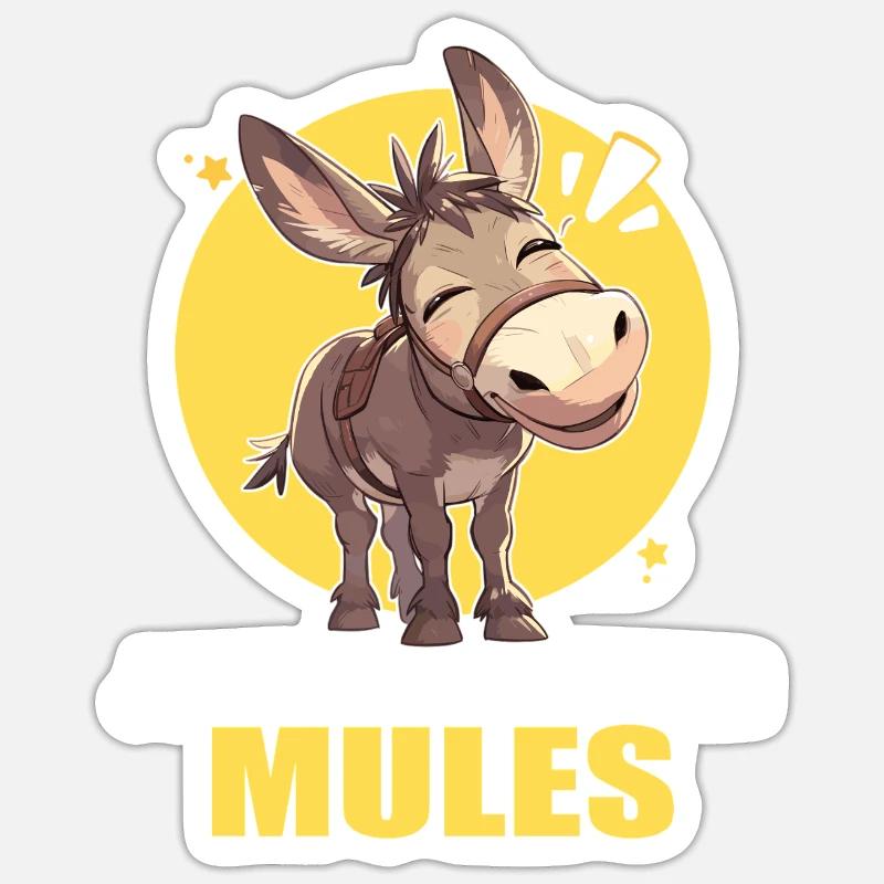 Mules Mule - Sticker size S (10 x 10 cm) - white matte