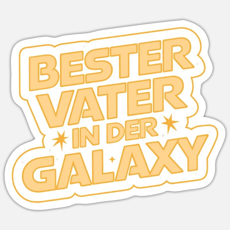 Bester Vater in der Galaxy - Sticker Größe S (10 x 10 cm) - Mattweiß