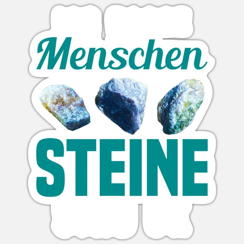 Ich Hasse Menschen Steine Sind Ok - Sticker Größe S (10 x 10 cm) - Mattweiß