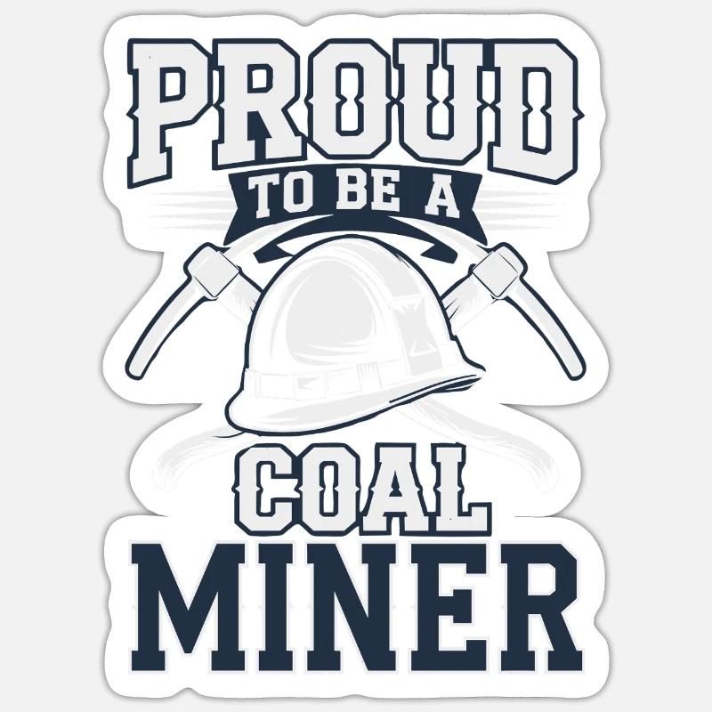 coal miner underground mining hard hat worker Sticker size S (10 x 10 cm)