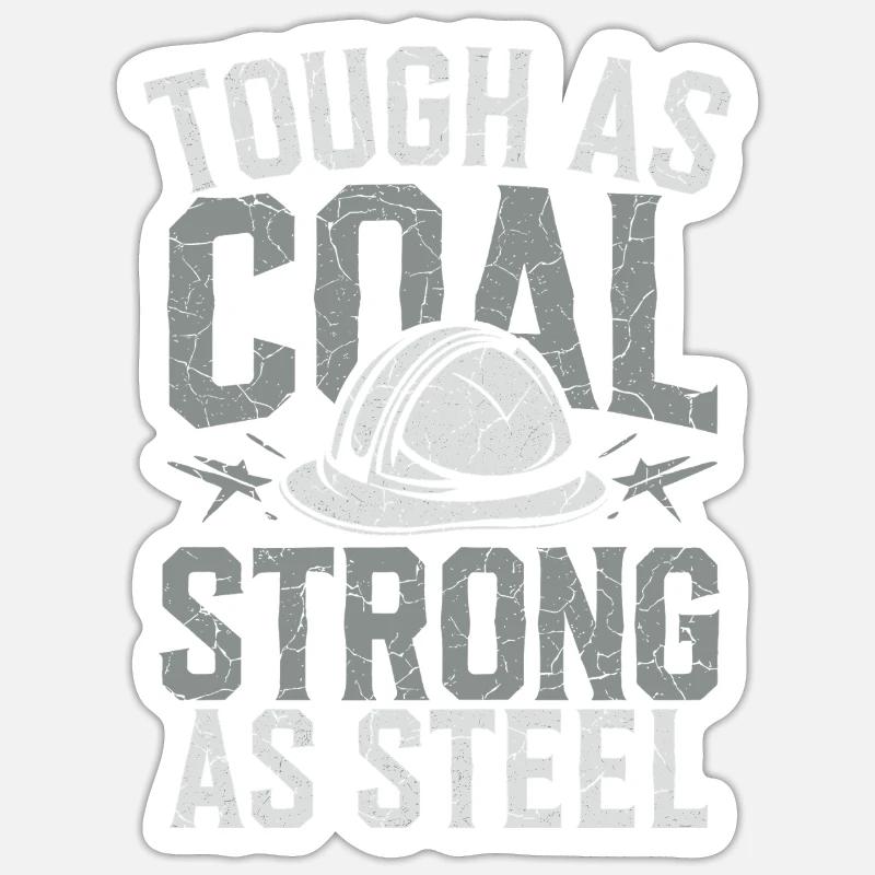 coal miner underground mining hard hat worker Sticker size S (10 x 10 cm)